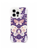 Moonflower Wing Hearth iPhone 13 Pro case with botanical butterflies and a cottage medallion