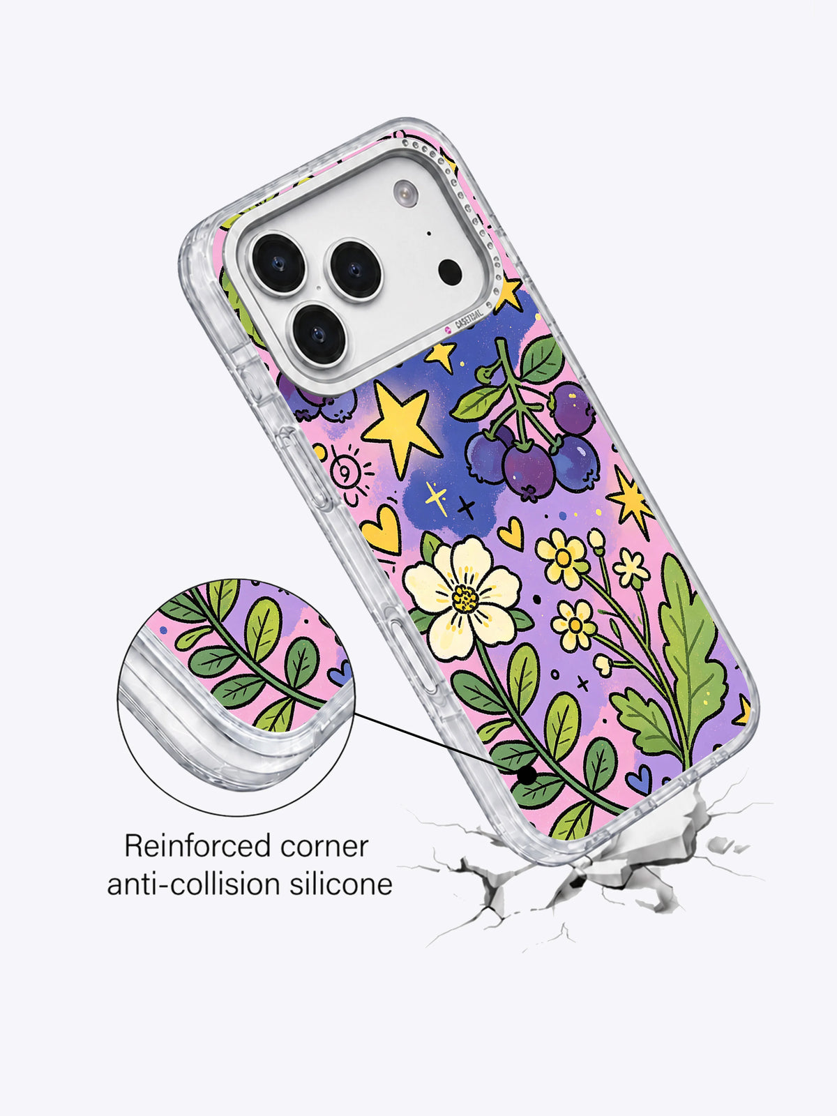 Moonlight Berry Garden rhinestone camera frame detail