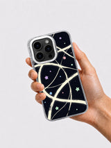 Black pastel floral case held in hand