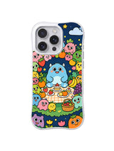 Moonlight Monster Picnic iPhone 13 Pro case in Blue Moon Pancake Picnic pattern