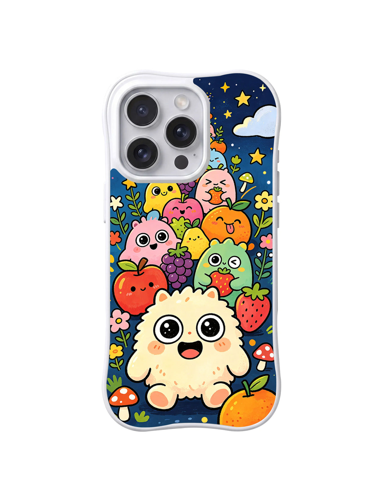 Front view of Moonlight Monster Picnic iPhone 13 Pro case