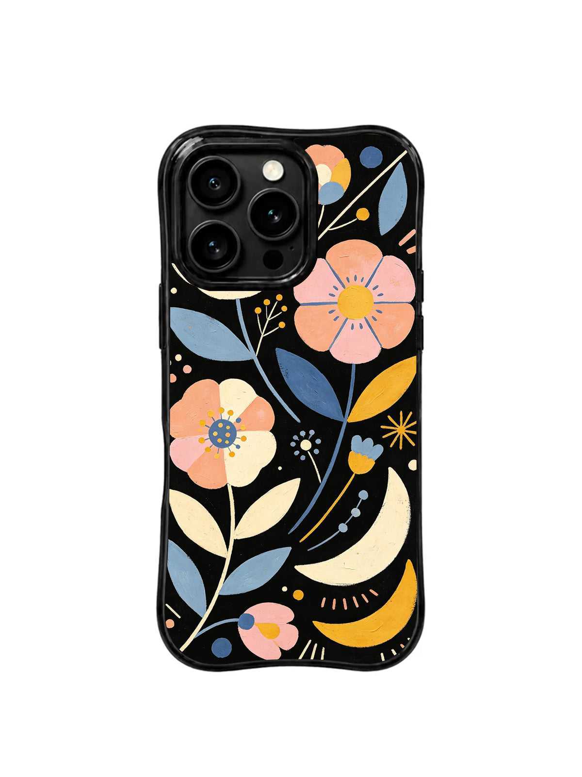Moonlit Botanical Sketch iPhone 15 Pro case pattern