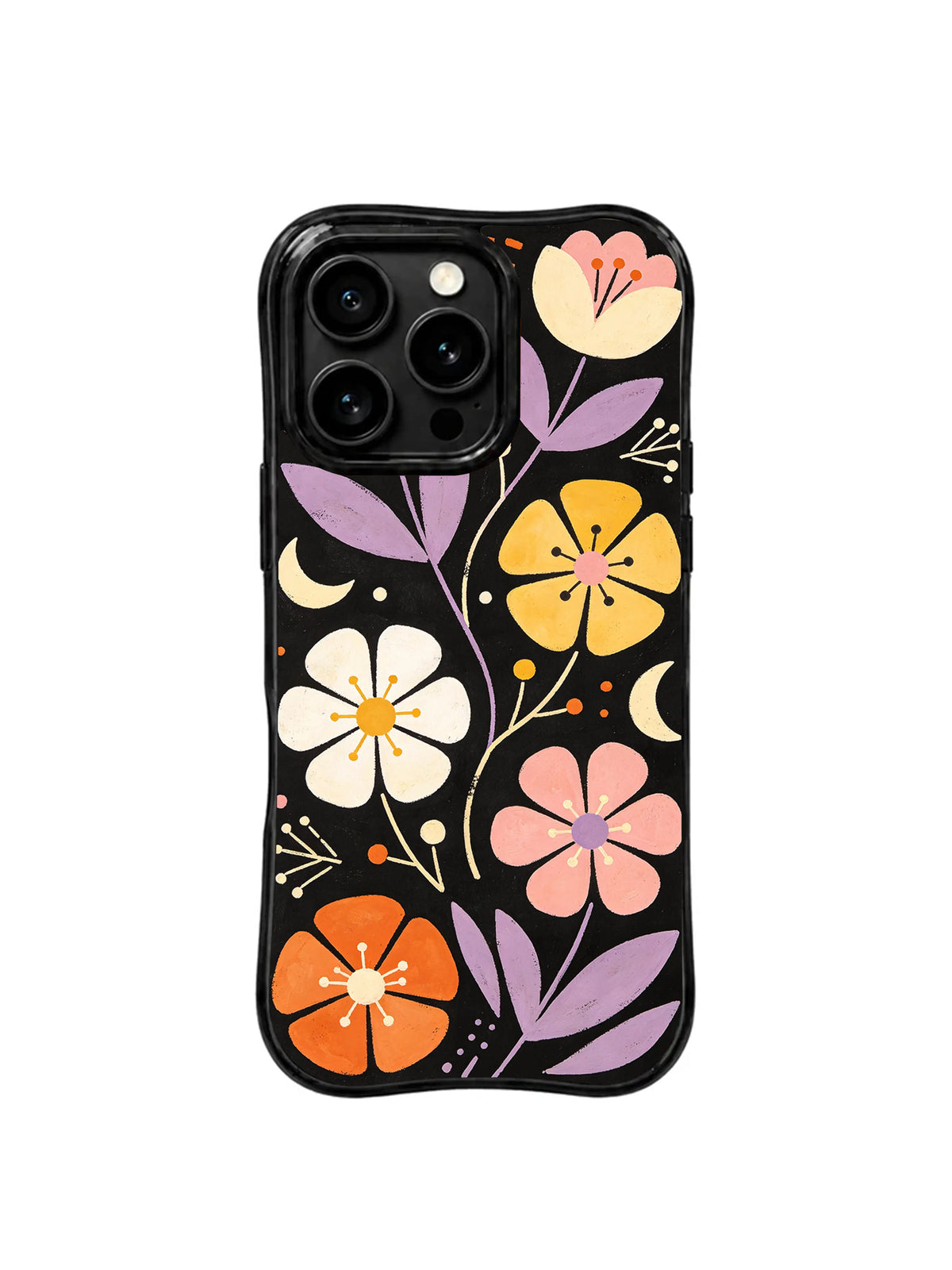 Moonlit Happy Botanicals iPhone 15 Pro case pattern