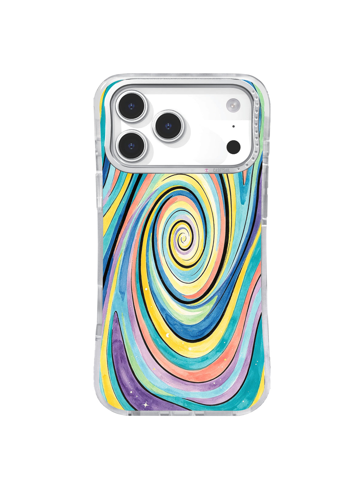 Pastel Moonlight Spiral celestial watercolor iPhone 17 Pro Max case by Zara Kivell