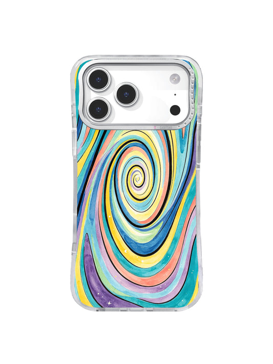 Pastel Moonlight Spiral celestial watercolor iPhone 17 Pro Max case by Zara Kivell