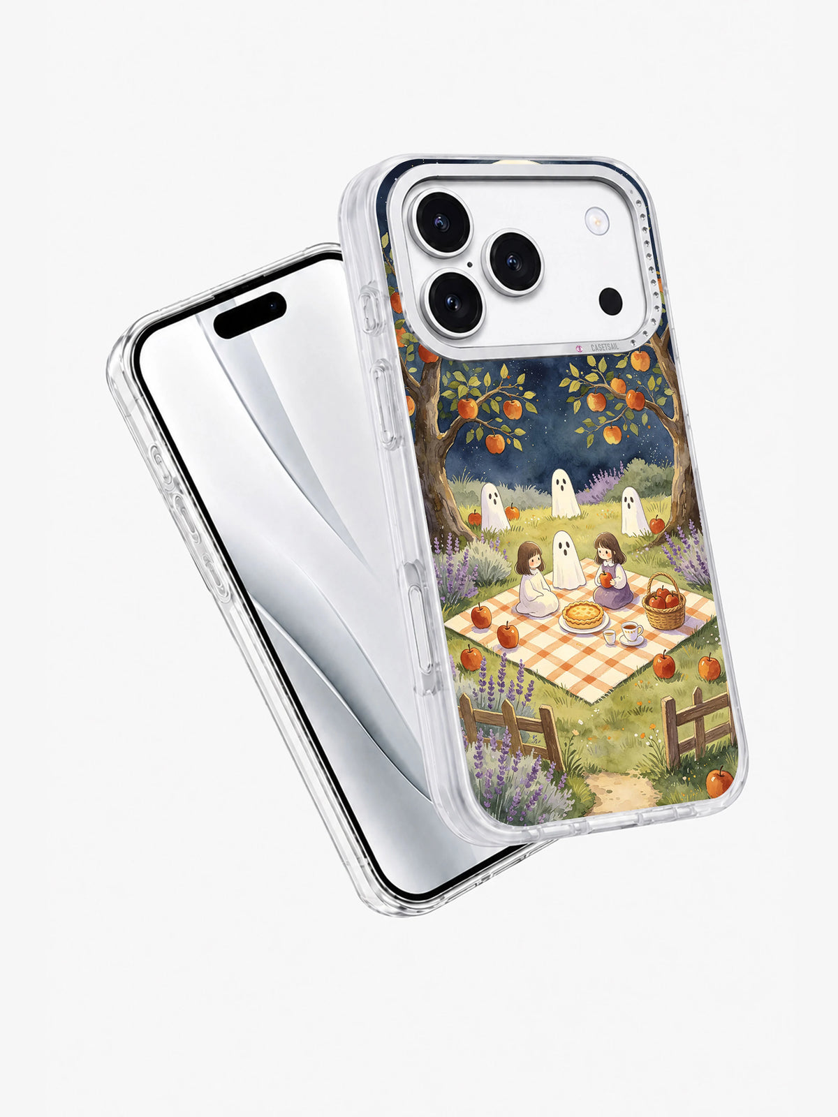 Angled Moonlit Picnic in the Ghost Orchard iPhone case product view