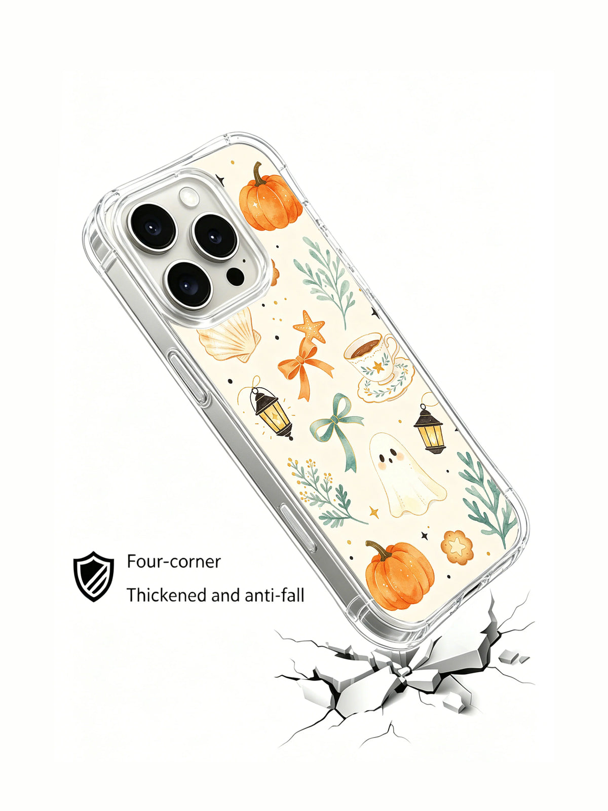 Moonlit Tide Pumpkin Bay iPhone 14 Pro case protection graphic
