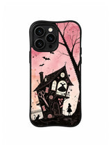 Moonlit Wish Tailor House iPhone 13 Pro case – Black Cat Wish Thread pattern by Vesper Rosethorn