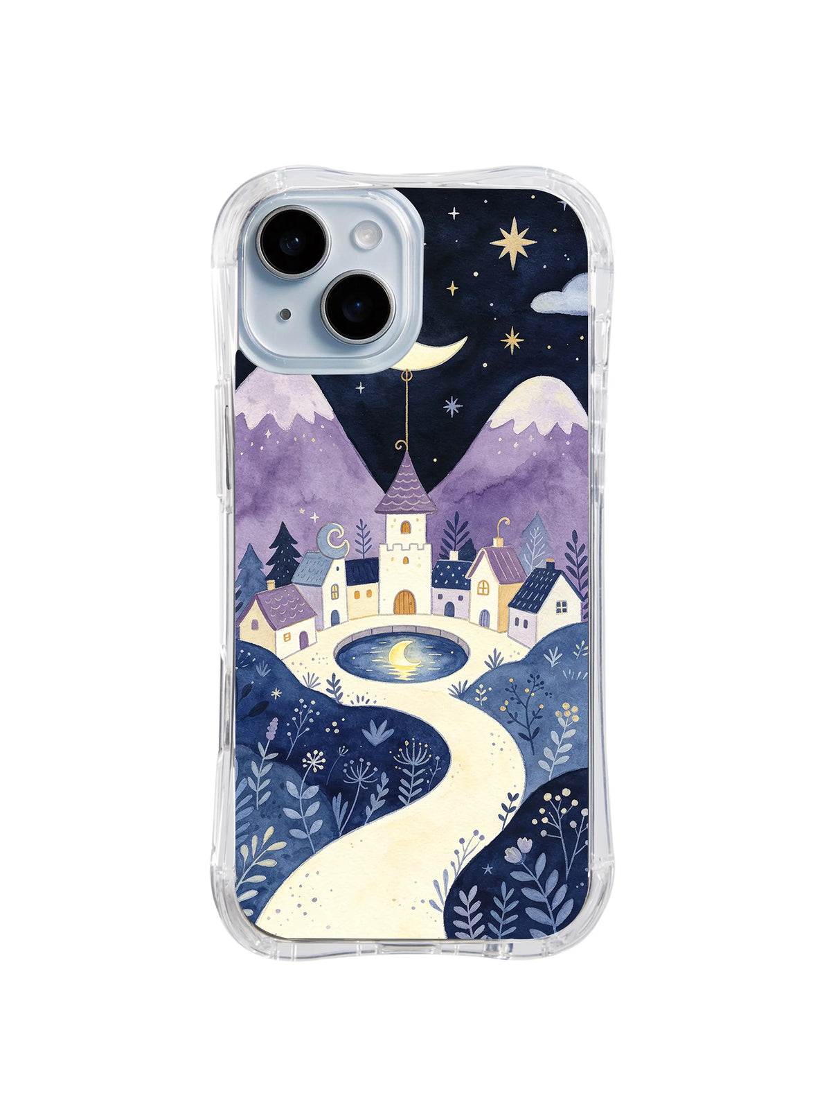 Starry Moonwell Square iPhone 14 case art by Tessa Bellwyn
