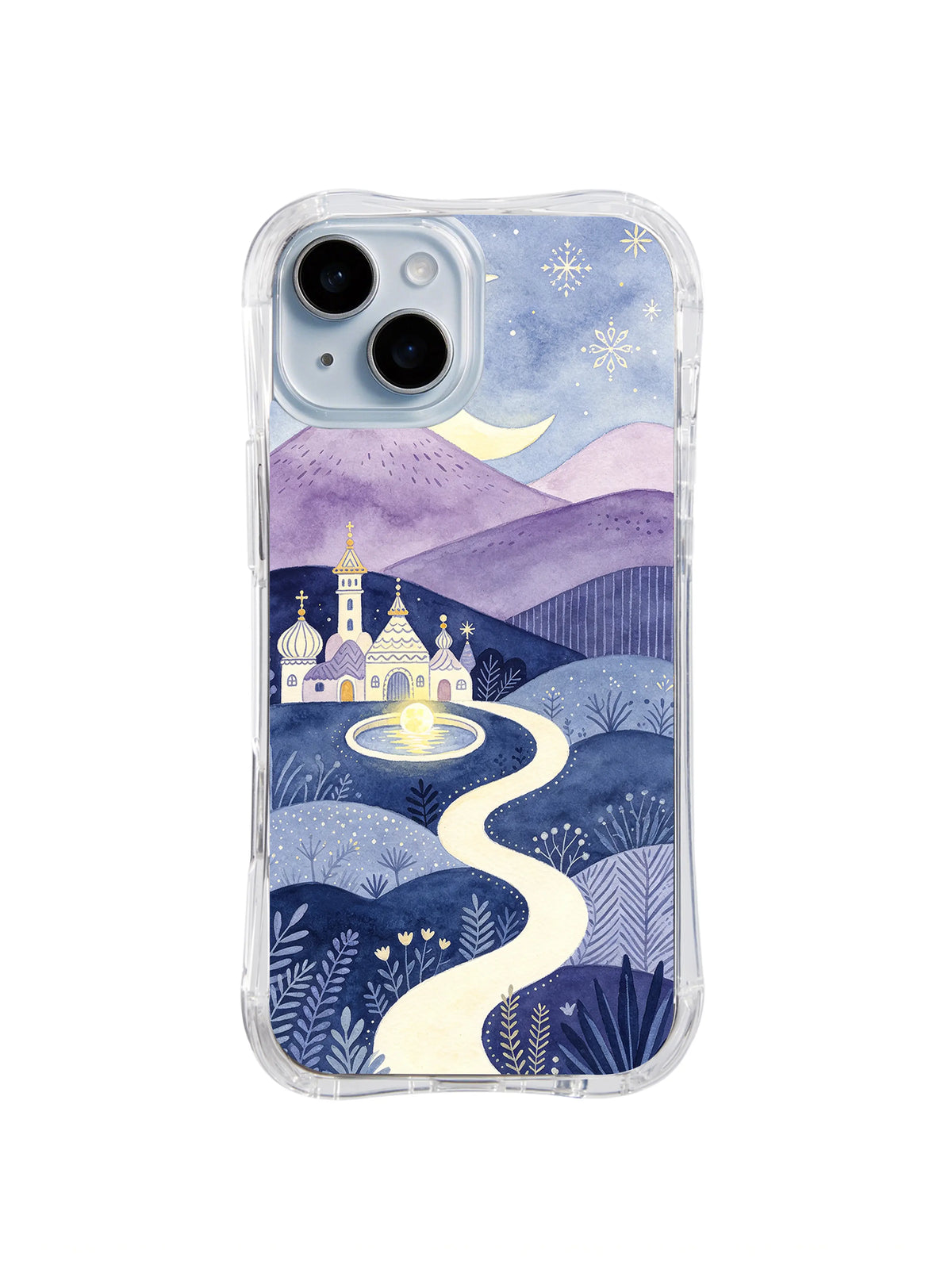 Silver Moonwell Chapel iPhone 14 case art by Tessa Bellwyn