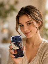Moth at the Missing Button iPhone 17 Pro Case lifestyle view