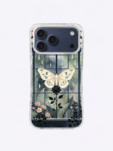 The Moth Conservatory iPhone case, Rainwashed Moth Garden artwork