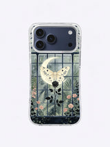 The Moth Conservatory iPhone case, New Moon Winged Rose artwork