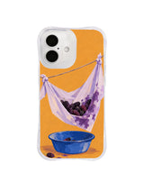 Accepted Stain mulberry handkerchief artwork on an iPhone 16 case