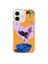 Lilac Pocket and mulberry artwork on an iPhone 16 case