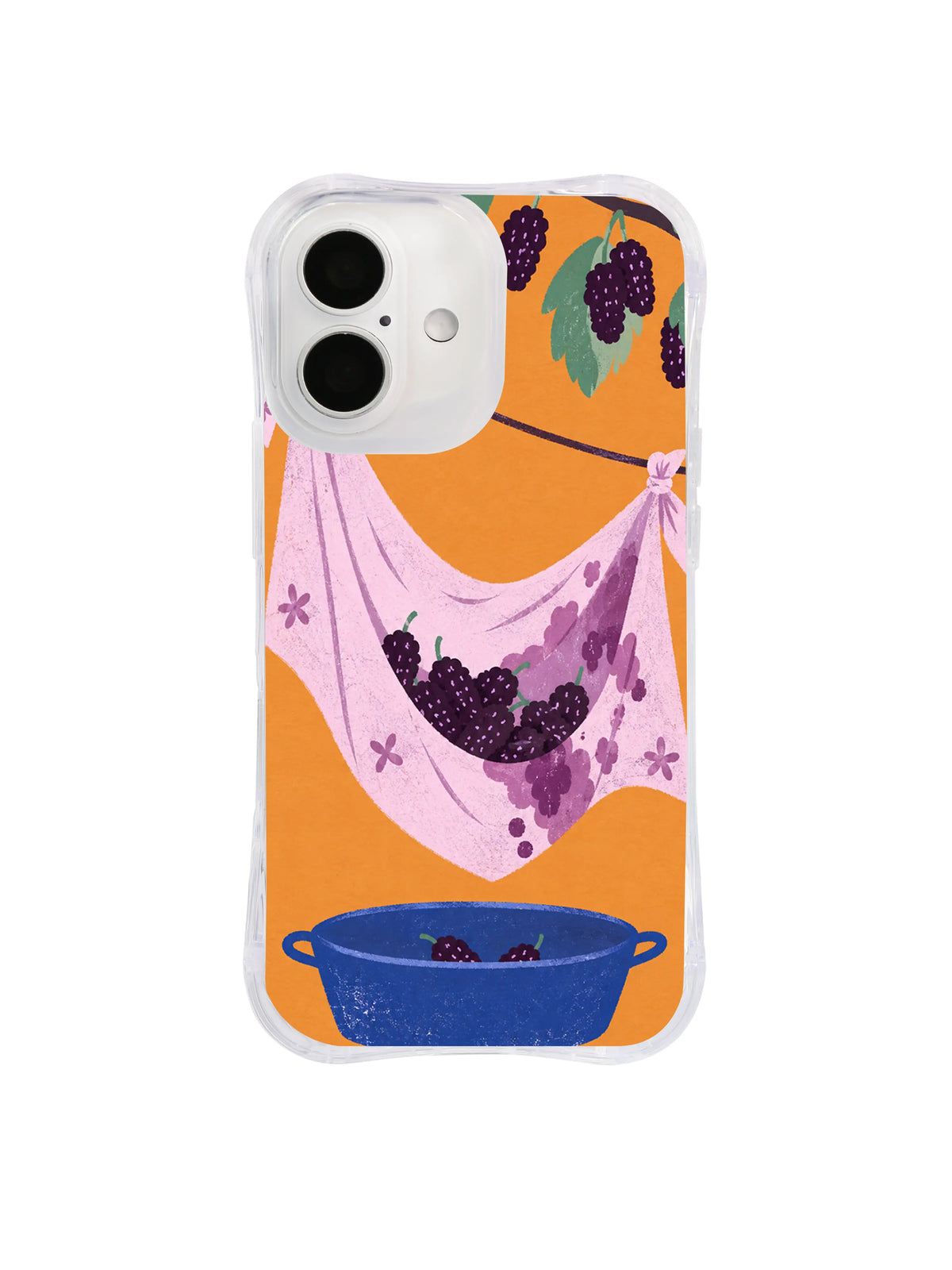 Mulberry Map handkerchief artwork on an iPhone 16 case