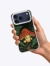 The Mushroom After-Hours iPhone case held in hand
