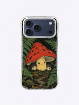 The Mushroom After-Hours seed shelter artwork on an iPhone case
