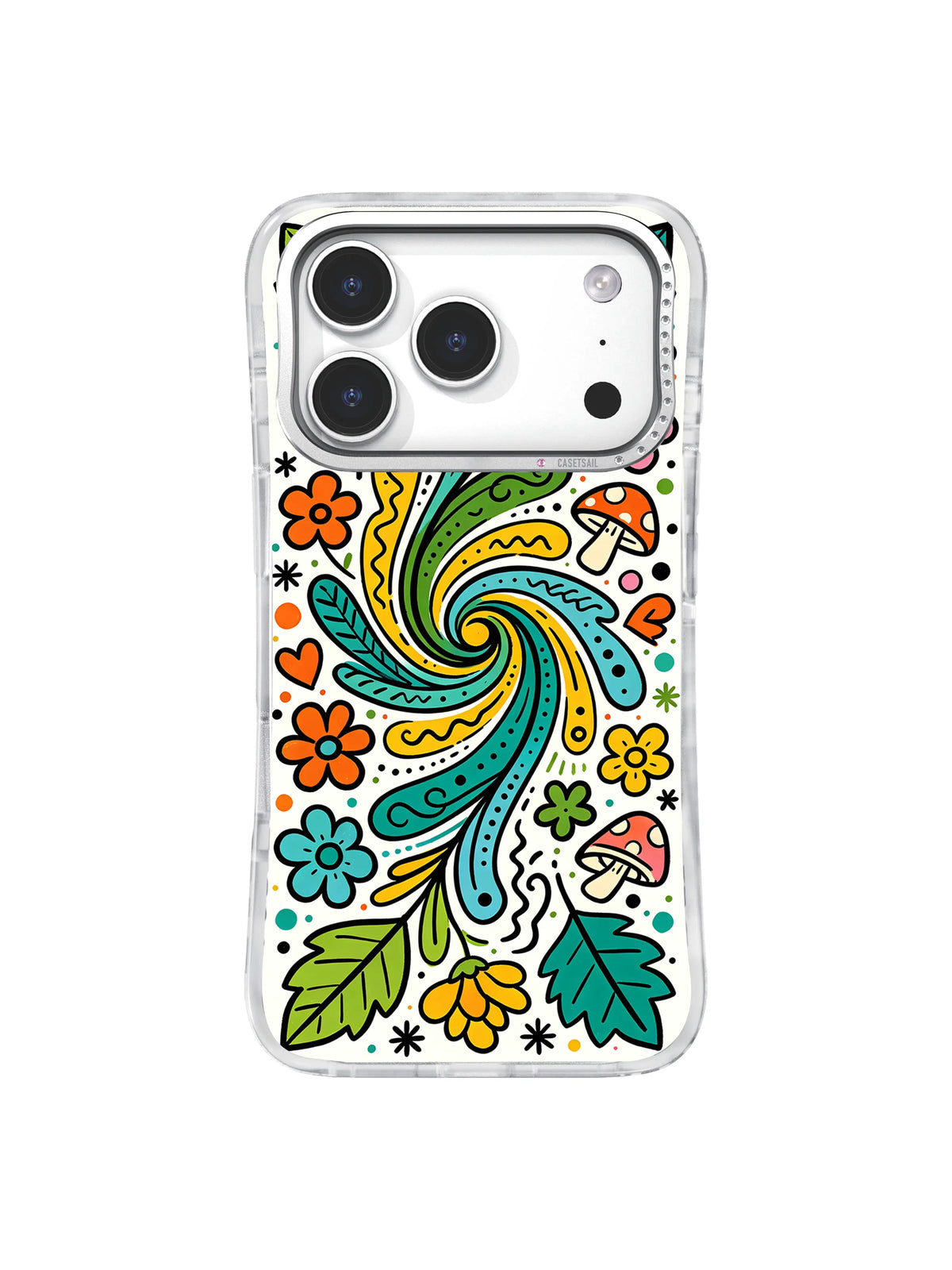 Mushroom Joy Spiral iPhone 17 Pro case