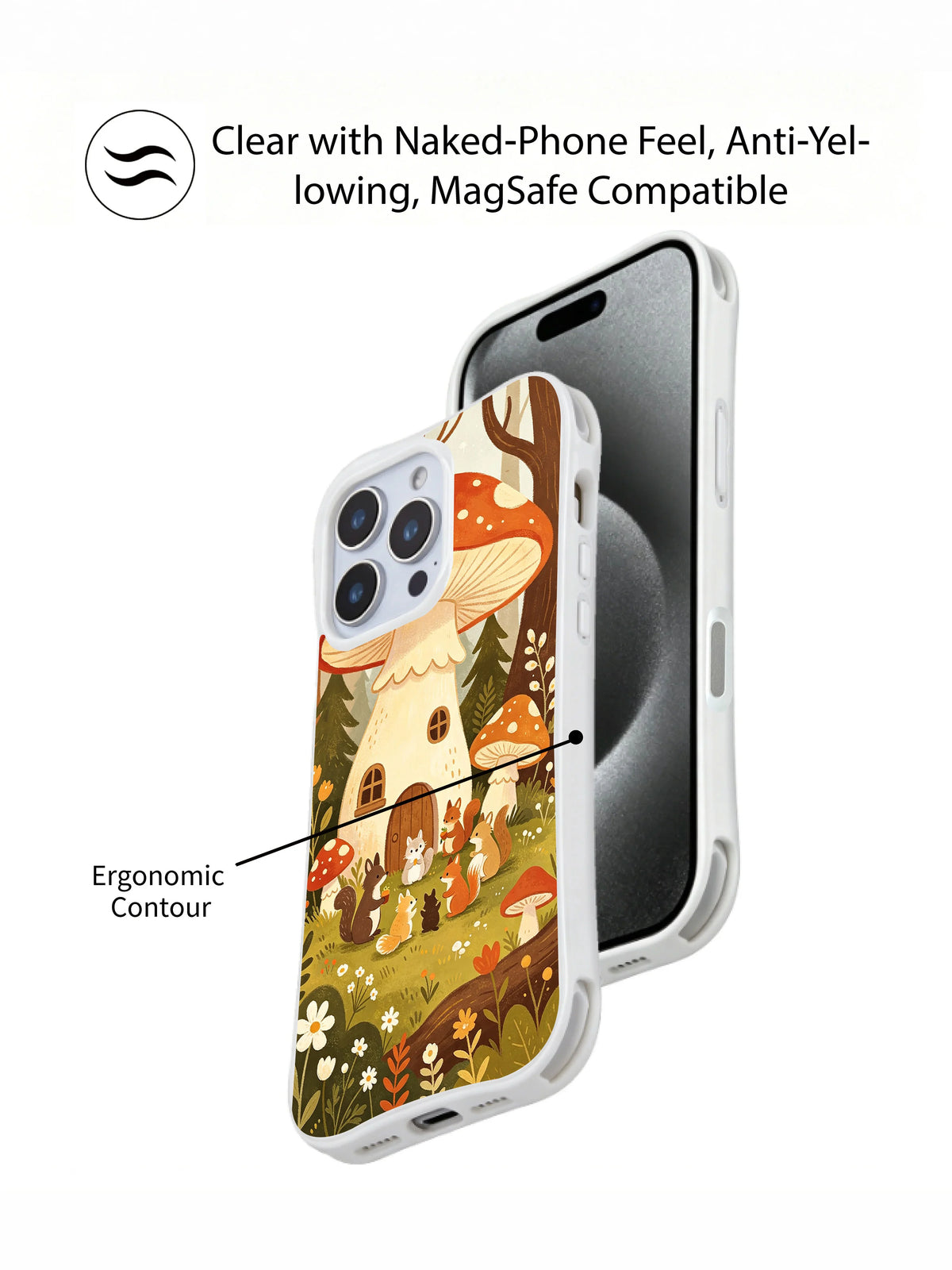 Mushroom Village Dream iPhone 16 Pro case back view
