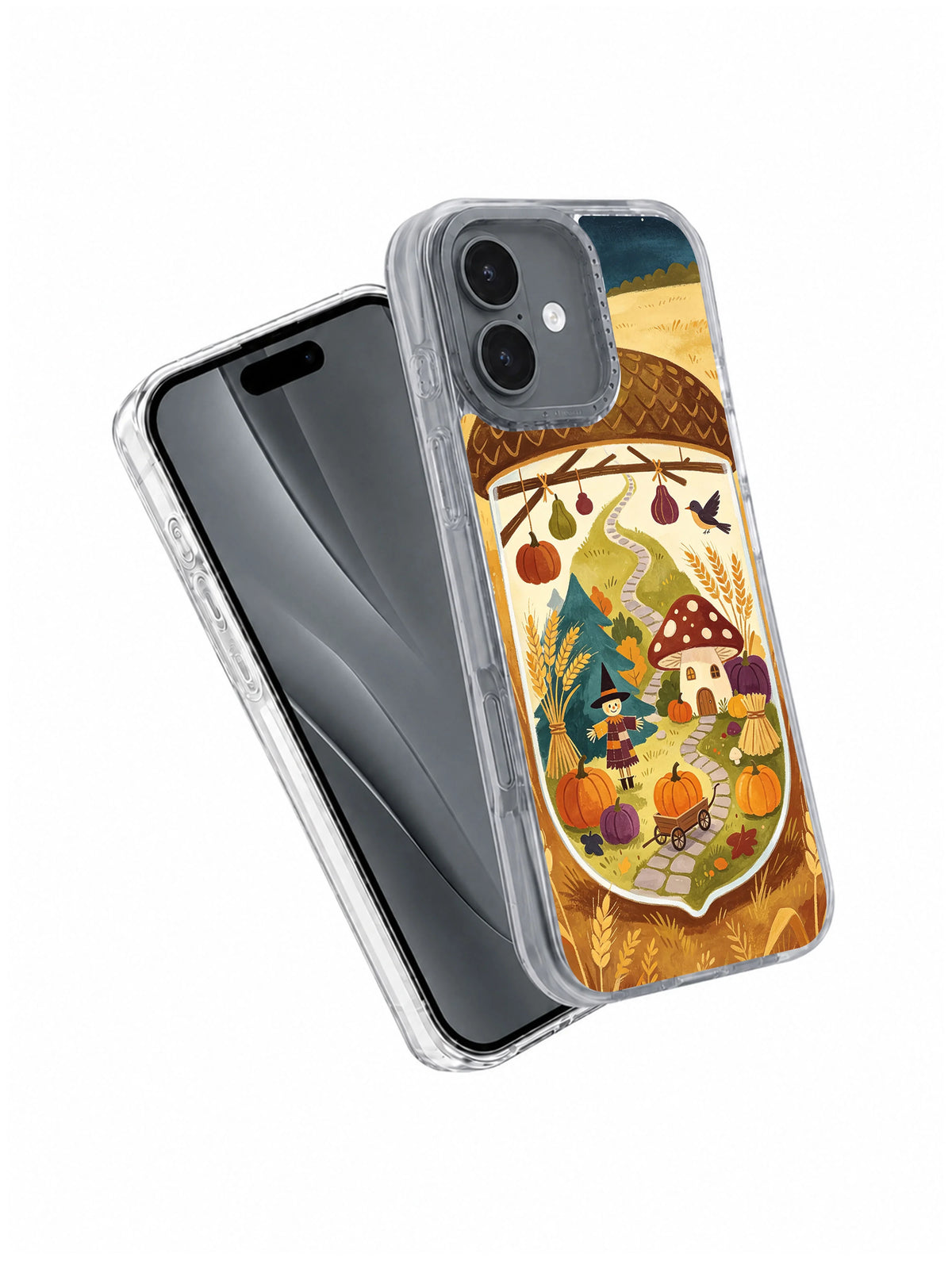 Mushroom Witch’s Harvest Night iPhone case angled view
