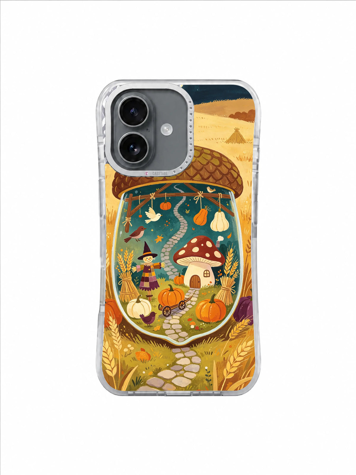 Mushroom Witch’s Harvest Night – Teal Moon Feast Path iPhone case