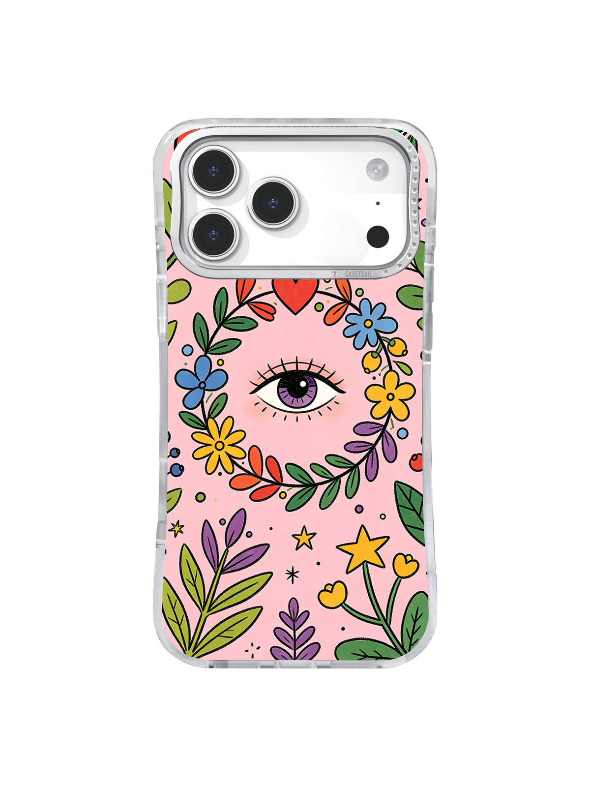 Mystic Flower Eye Wreath pattern for iPhone 17 Pro Max case