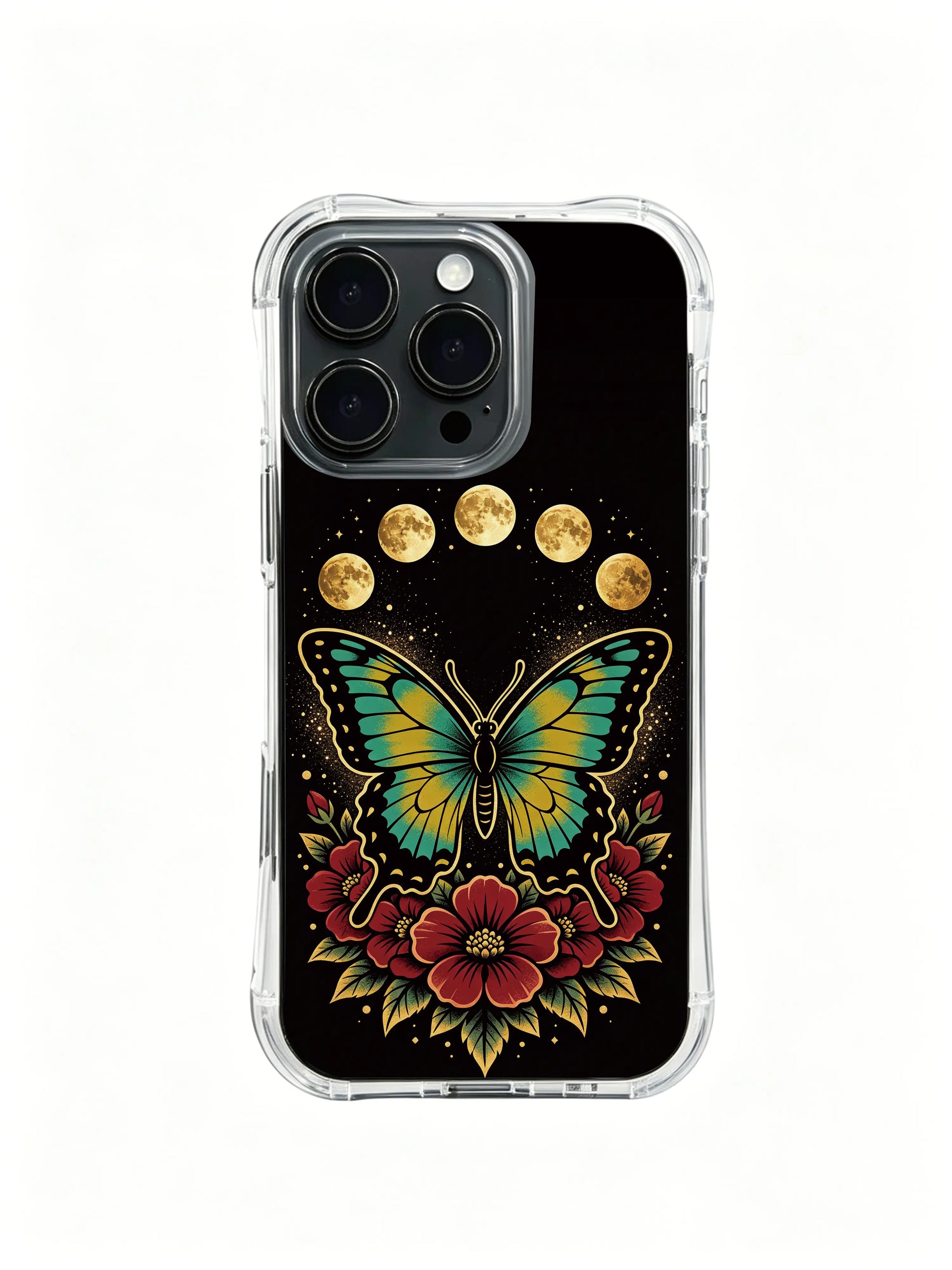 Mystical butterfly art PhoneCasing, eye-catching vintage tone iPhone 14 Plus Case, classic daily use cover.