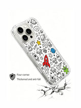 Naive hand-drawn interstellar villager sketch iPhone 15 pro Case, tough scratch-resistant phone casing, original collab artist phone cover by PhoneCasing.