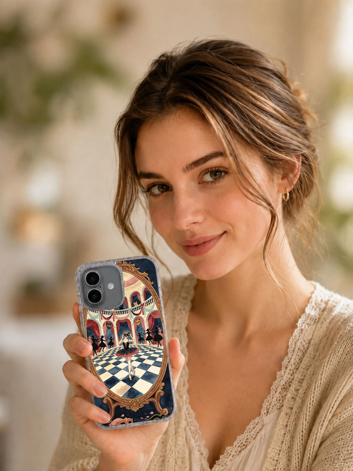 Nameless Masquerade iPhone case lifestyle view
