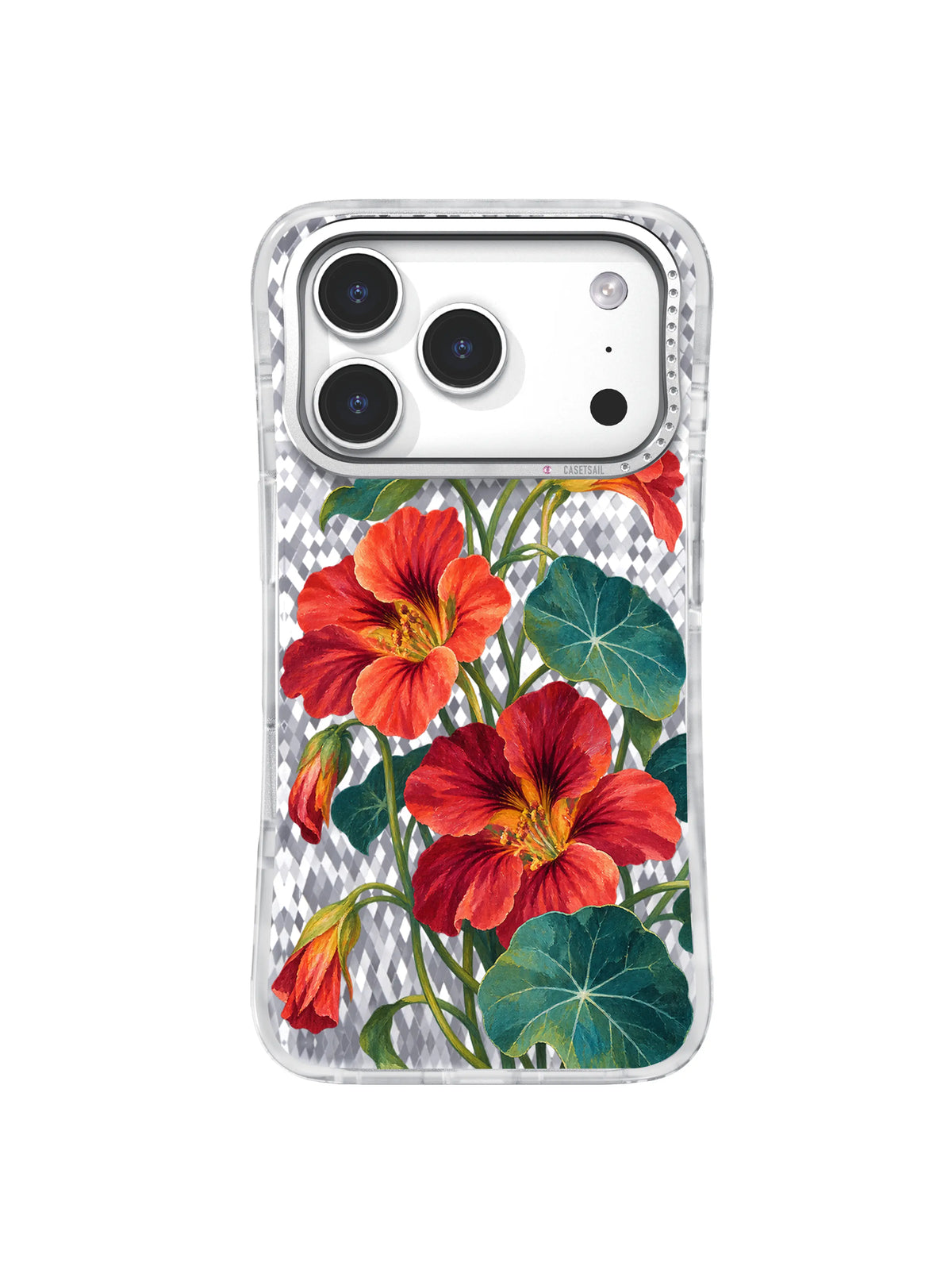Coral Turn nasturtium artwork for iPhone 17 Pro case