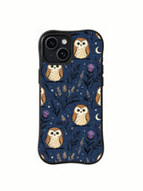 Product or handheld view of the Navy Owl Thistle Meadow case