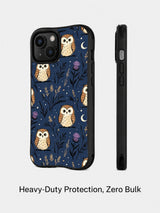 Navy Owl Thistle Meadow: rear and side presentation of the case.