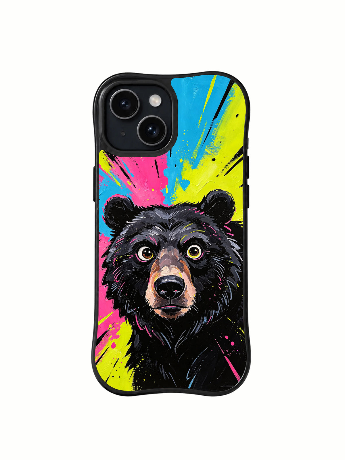 Neon Bear Wild Heart iPhone 15 Plus case front product view