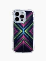iPhone 14 Pro Max case with neon diamond geometry
