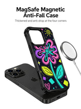 Neon Garden Dreams hand drawn pop art iPhone 16 Pro case view 2