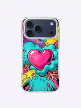 Yellow Star Heart Shockwave artwork with hot-pink heart, angular yellow stars, cyan rays, coral branches, and violet smoke