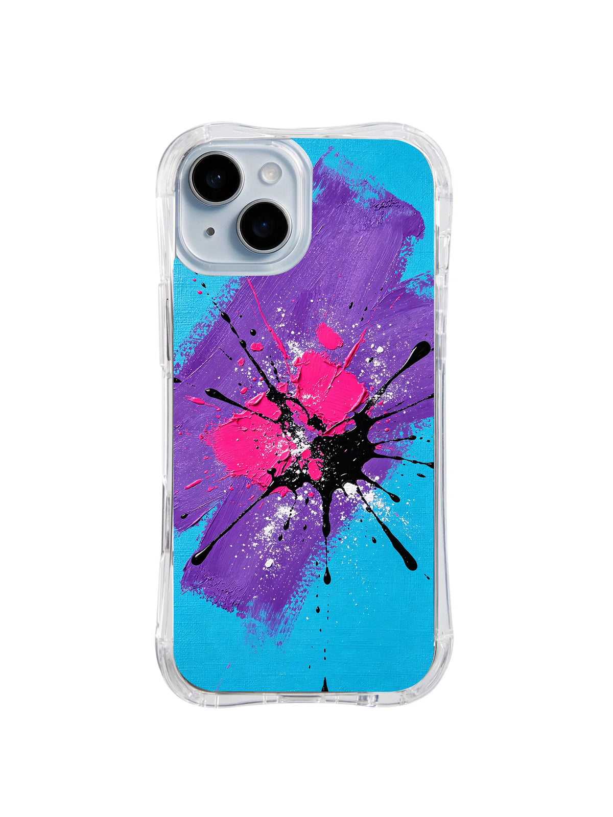 Magenta Courage Strike expressive art iPhone 15 Plus case