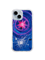 Midnight Orbit Signal electric blue abstract iPhone 15 Plus case