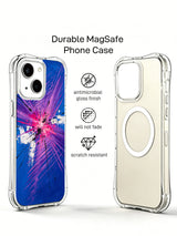 Neon Starburst Rhythm electric abstract art case detail view