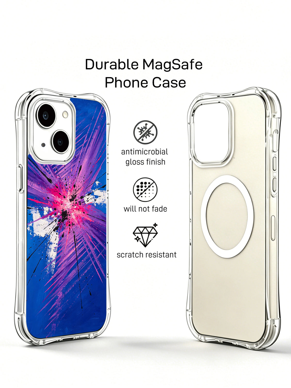 Neon Starburst Rhythm electric abstract art case detail view