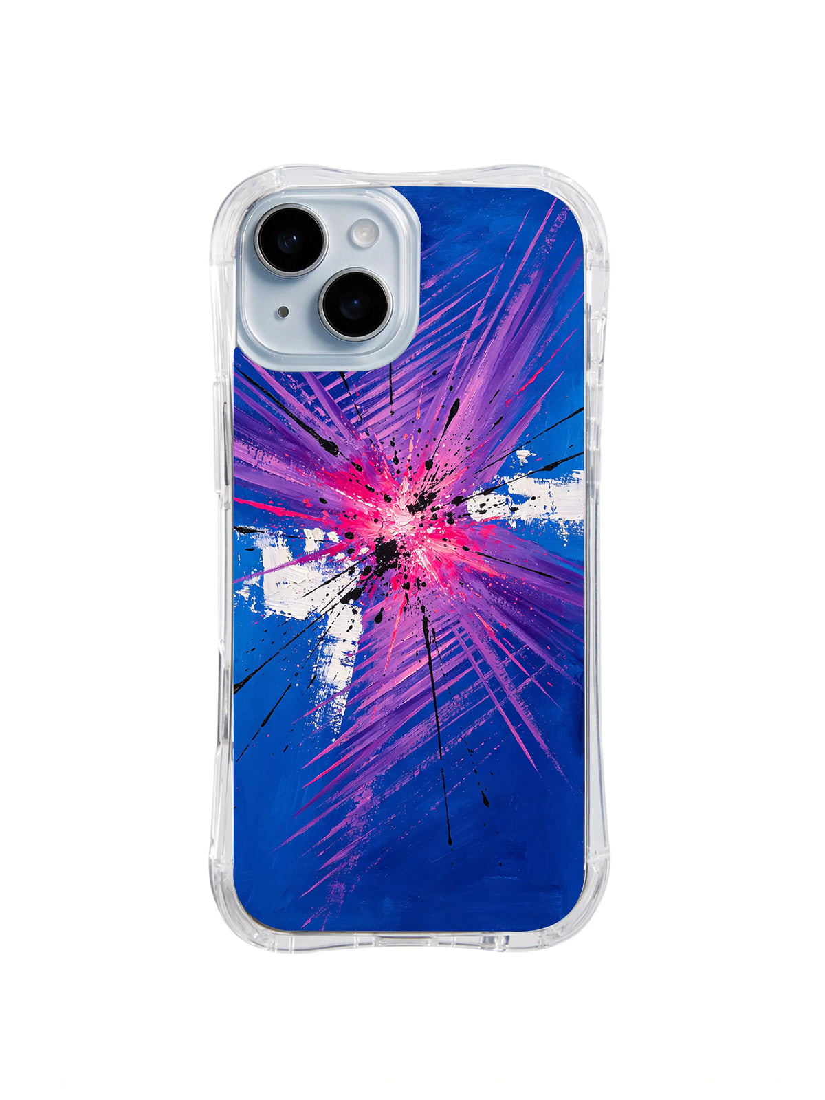 Neon Starburst Rhythm blue and purple iPhone 15 Plus case