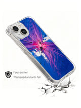 Neon Starburst Rhythm abstract iPhone 15 Plus case side view