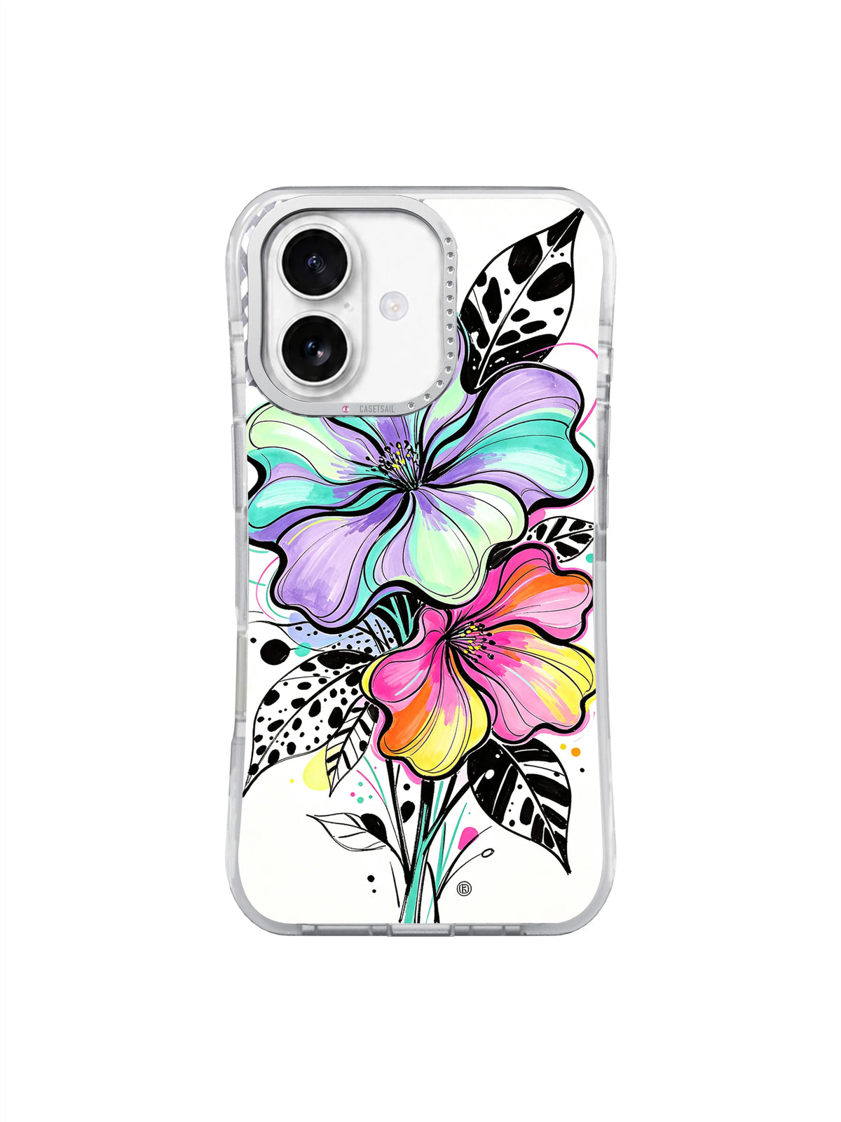 Electric Lily Duet neon floral iPhone 17 case