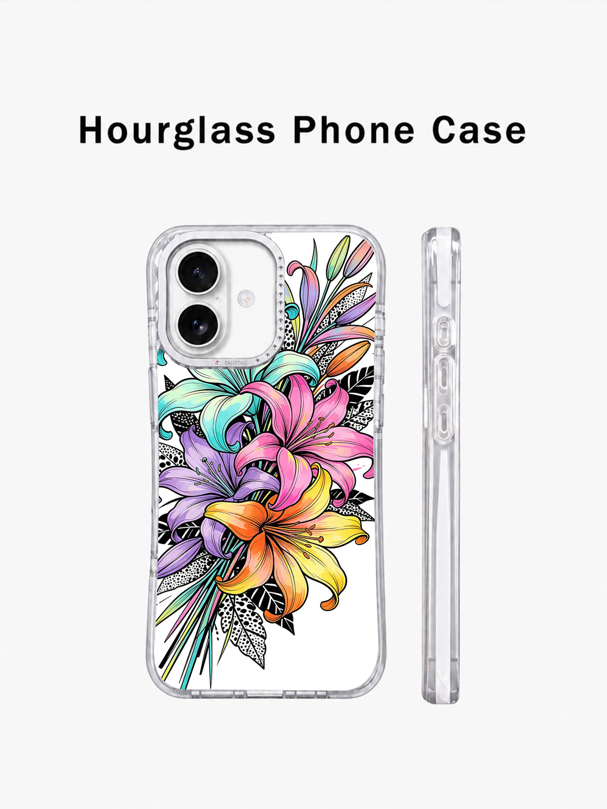 Neon Lily Dream Garden iPhone 17 case MagSafe view