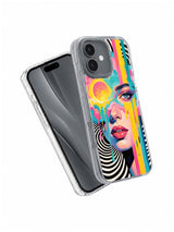 Neon Muse artistic iPhone 17 case side view