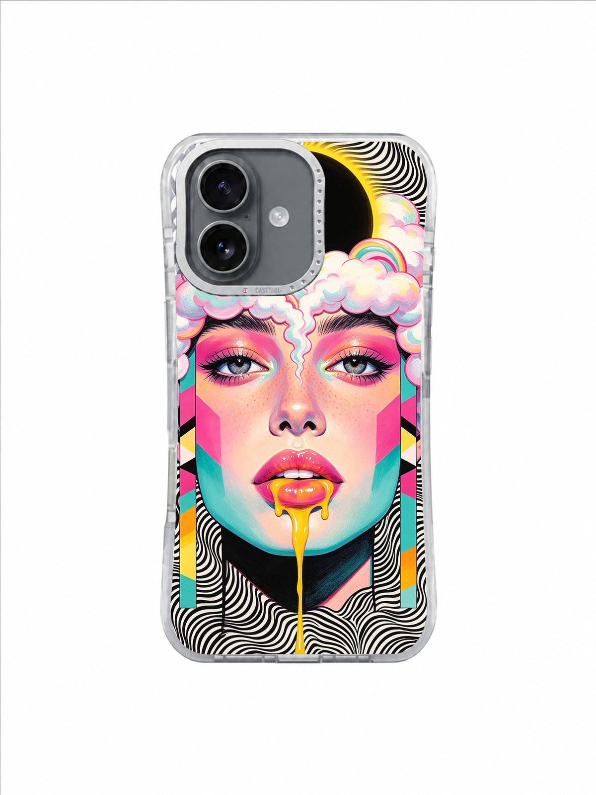 Rainbow Cloud Gaze iPhone 17 case pattern