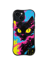 Electric Whisker Storm neon cat iPhone 15 Plus case