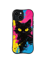 Magenta Night Watch black cat iPhone 15 Plus case