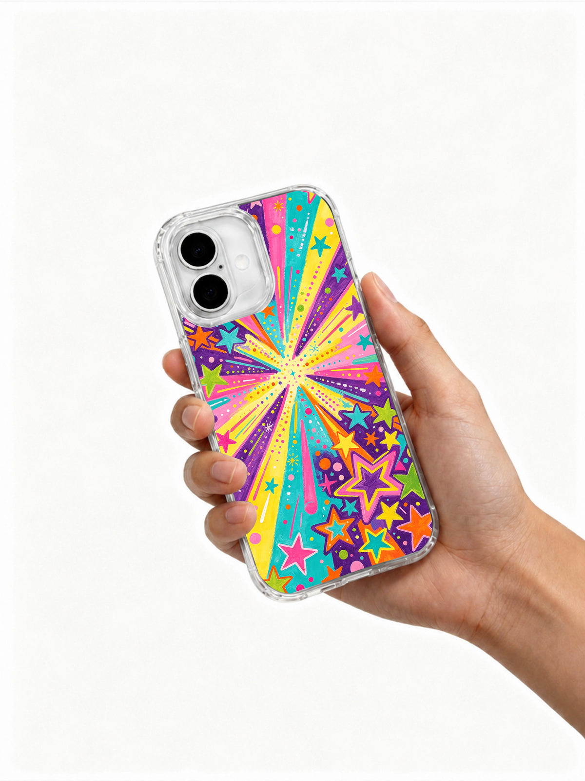 Product or handheld view of the Neon Star Playground case